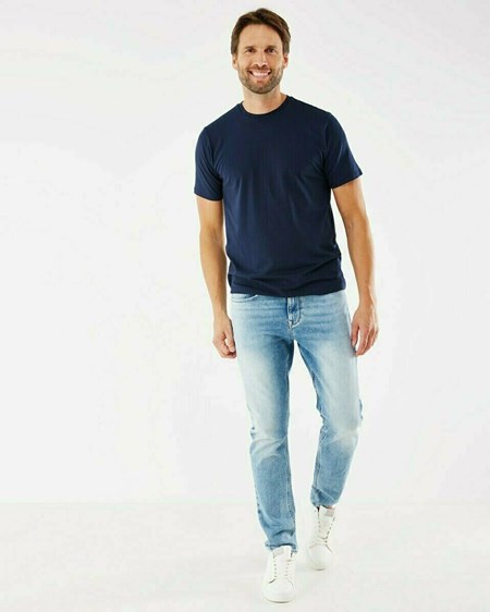 Mexx ADAM Mid waist/ Tapered leg jeans Light Bleach Bleu | 84QMWZXDT