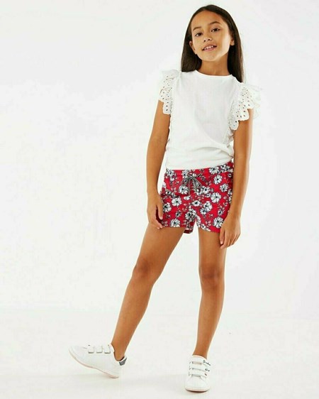 Mexx Broidery sleeves top Off white Blanche | 31MTCVSKE
