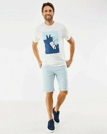 Mexx Chest print t-shirt Off white Blanche | 48AQJTFGD