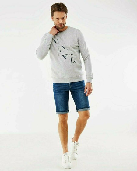 Mexx Crew neck sweatshirt Grey Melee Grise | 75MILYAKW