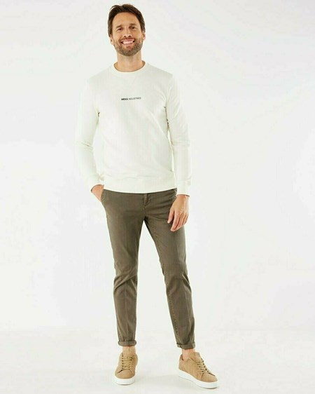 Mexx Crew neck sweatshirt Off White Blanche | 07WJHTUAZ