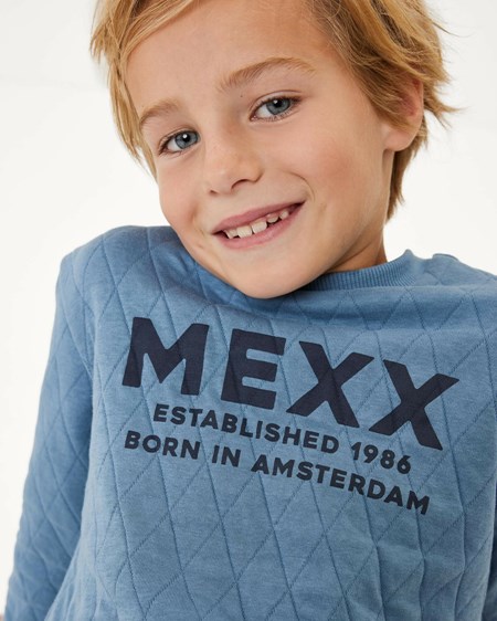 Mexx Crewneck sweater with quilting Mid Blue Bleu | 01MOPBHSI