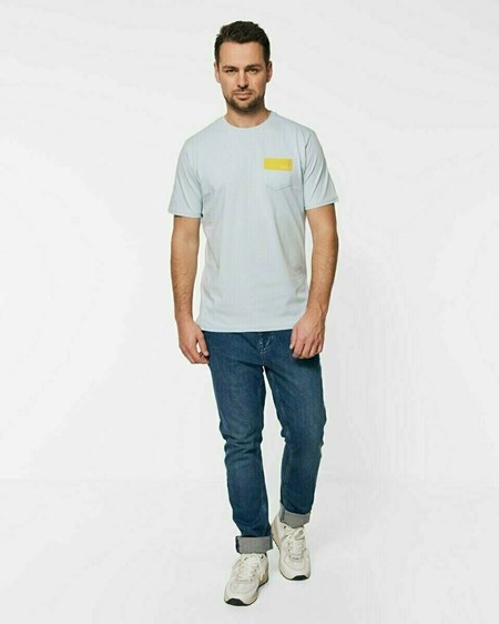 Mexx Crewneck t-shirt Light Blue Bleu | 53MWPLJUS
