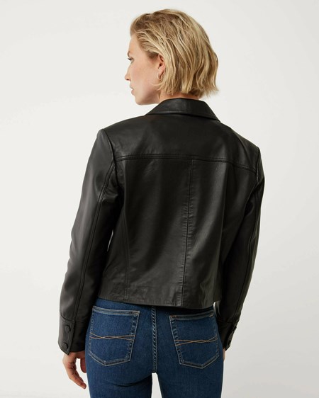 Mexx Cuir jacket with pockets Black Noir | 02GDUSTAO