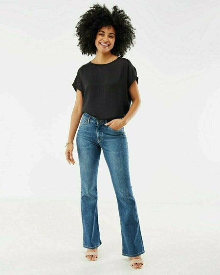 Mexx EVY High waist/ Flared leg jeans Classiche Blue Bleu | 59IQMUFYA