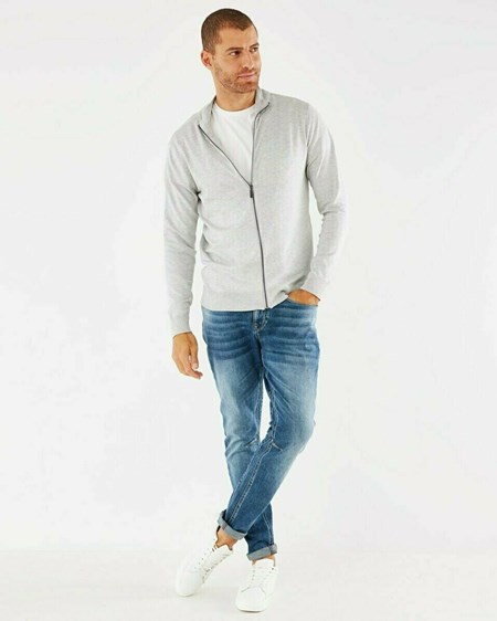 Mexx JAMES Zip-Through Grey Melee Grise | 39DQWMSOI