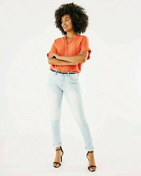 Mexx JENNA Mid waist/ Slim leg jeans Sky Blue Bleu | 03PDXFSQI