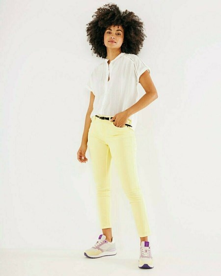 Mexx JENNA cropped Mid waist/ Cropped slim leg jeans Yellow Jaune | 57LOKQYVD