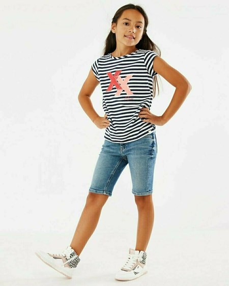 Mexx JUNO SHORT Mid waist/ Slim leg jeans Vintage Blue Bleu | 21PFJAXBO