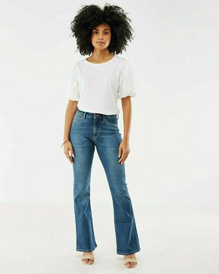 Mexx Jersey top woven puff sleeve Off White Blanche | 32UBFGRZW