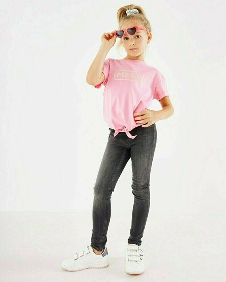 Mexx Knotted glitter t-shirt Pink Rose | 03BXYOWTA