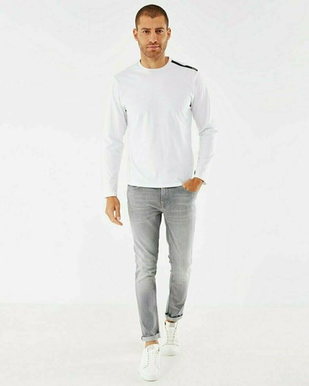 Mexx LOGAN Mid waist/ Slim leg jeans Grey Used Grise | 76ZBJQRAF
