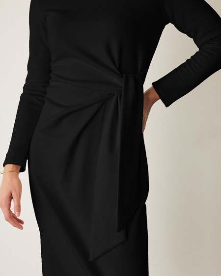 Mexx Longsleeve dress with knot Black Noir | 10OPTLFNZ