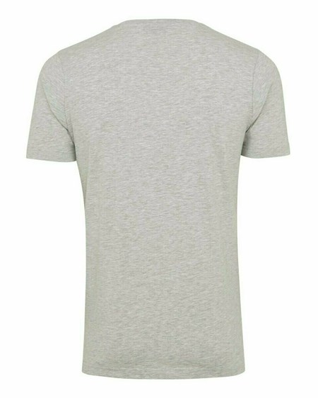 Mexx Men T-Shirt V-Neck Rubber Patch Grey Melange Grise | 12MFXOQRU
