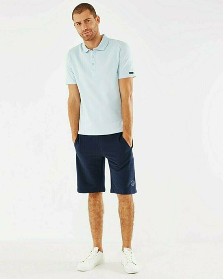 Mexx Mercerized popcorn polo Light Blue Bleu | 91CDONWZA