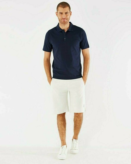 Mexx Mercerized popcorn polo Navy Bleu | 12GYUIRQF