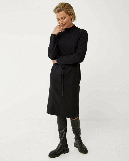 Mexx Mock neck knitted dress Black Noir | 80ZJBODXV