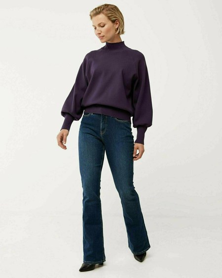 Mexx Mock neck knitted pullover Dark Purple Violette | 86OMSTHAY