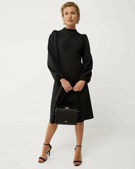 Mexx Mock neck puffsleeve dress Black Noir | 38YALBXHD