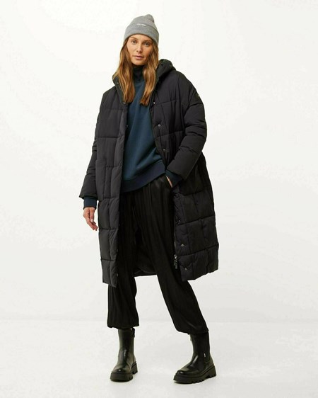 Mexx Oversized hooded padded jacket Black Noir | 83GLZCMVE