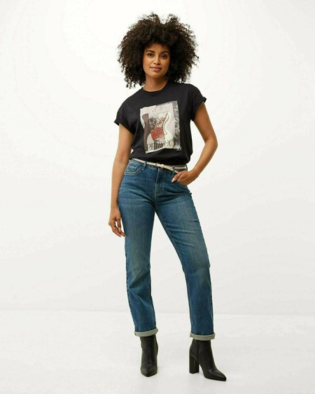 Mexx Oversized short sleeve tee with artwork Black Noir | 53UJITPBC