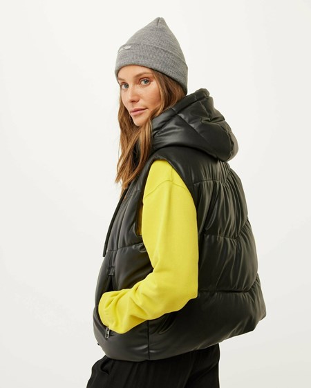 Mexx PU hooded bodywarmer Black Noir | 17JXVTYGR