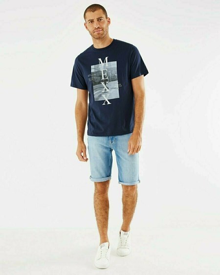 Mexx Photoprint t-shirt Navy Bleu | 51QJIDWBS