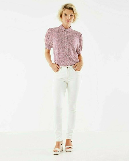 Mexx Printed half sleeve blouse Dark Fuchsia Rose | 31UYTKSGE