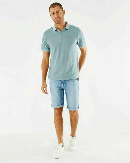 Mexx Printed pique polo Navy (Dark Denim) Bleu | 58DRQTCXA