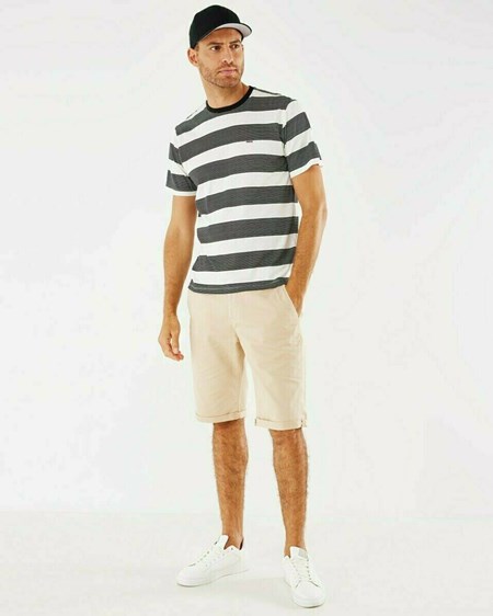 Mexx Printed stripe t-shirt Black Noir | 31ILBQPAK