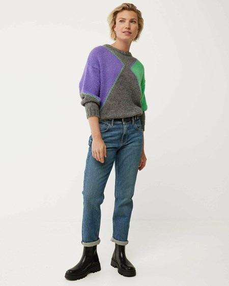 Mexx Round neck knitted pullover Mid Grey Melee Grise | 07YFRASGN