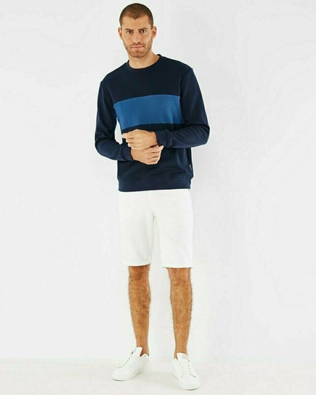 Mexx STEVE SHORT Mid waist/ Regular leg denim Off White Used Blanche | 25BEFPUIM