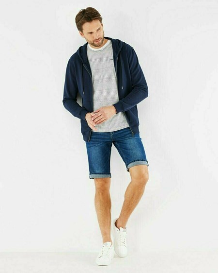Mexx STEVE SHORT Mid waist/ Regular leg denim Dark Used Bleu | 80BEWHZFY