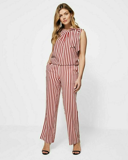 Mexx Sans Manches top with bow detail Red Rouge | 64KLMUITX