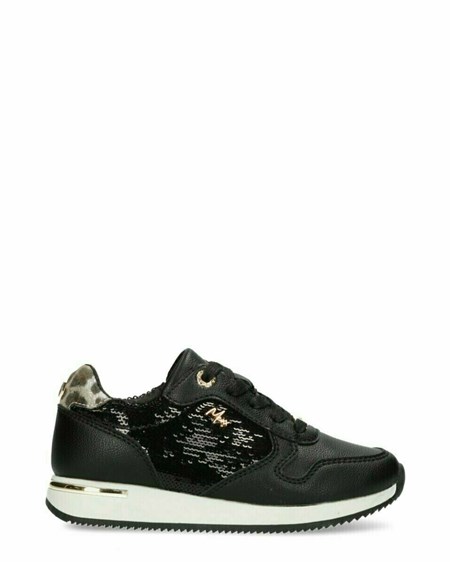 Mexx Sneaker Eflin Black/Gold Noir | 76QUHPWYL