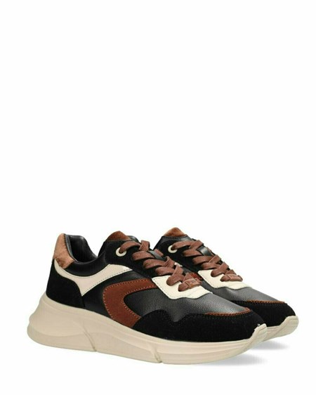 Mexx Sneaker Jilou Black/Tan Noir | 40WQVPUNG