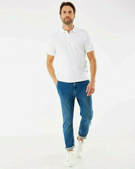 Mexx TOMMY Mid waist/ Tapered leg chino Medium Blue Bleu | 93TDOWHZC