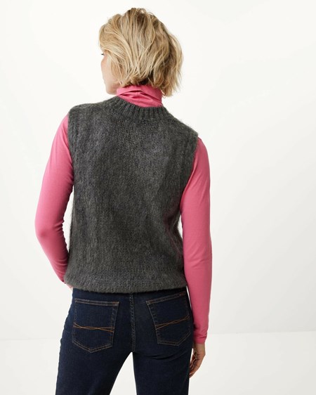Mexx Tricoté V-neck spencer Mid Grey Melee Grise | 27VYHCQKJ