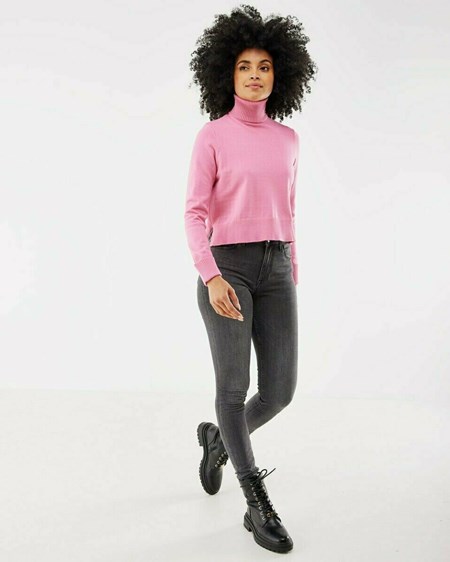 Mexx Turtle Neck Pullover Pink Rose | 73YHKRZJN