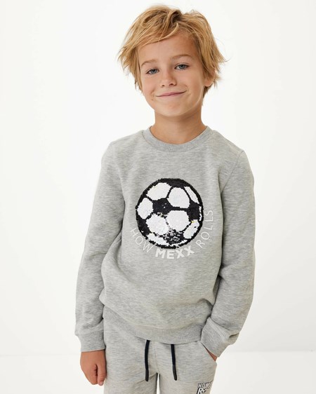 Mexx Two way sequince crewneck Grey Melee Grise | 47LFPNGWV