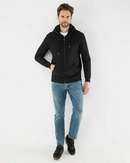 Mexx Zip through Hoodie Black Noir | 06PVOKTJM
